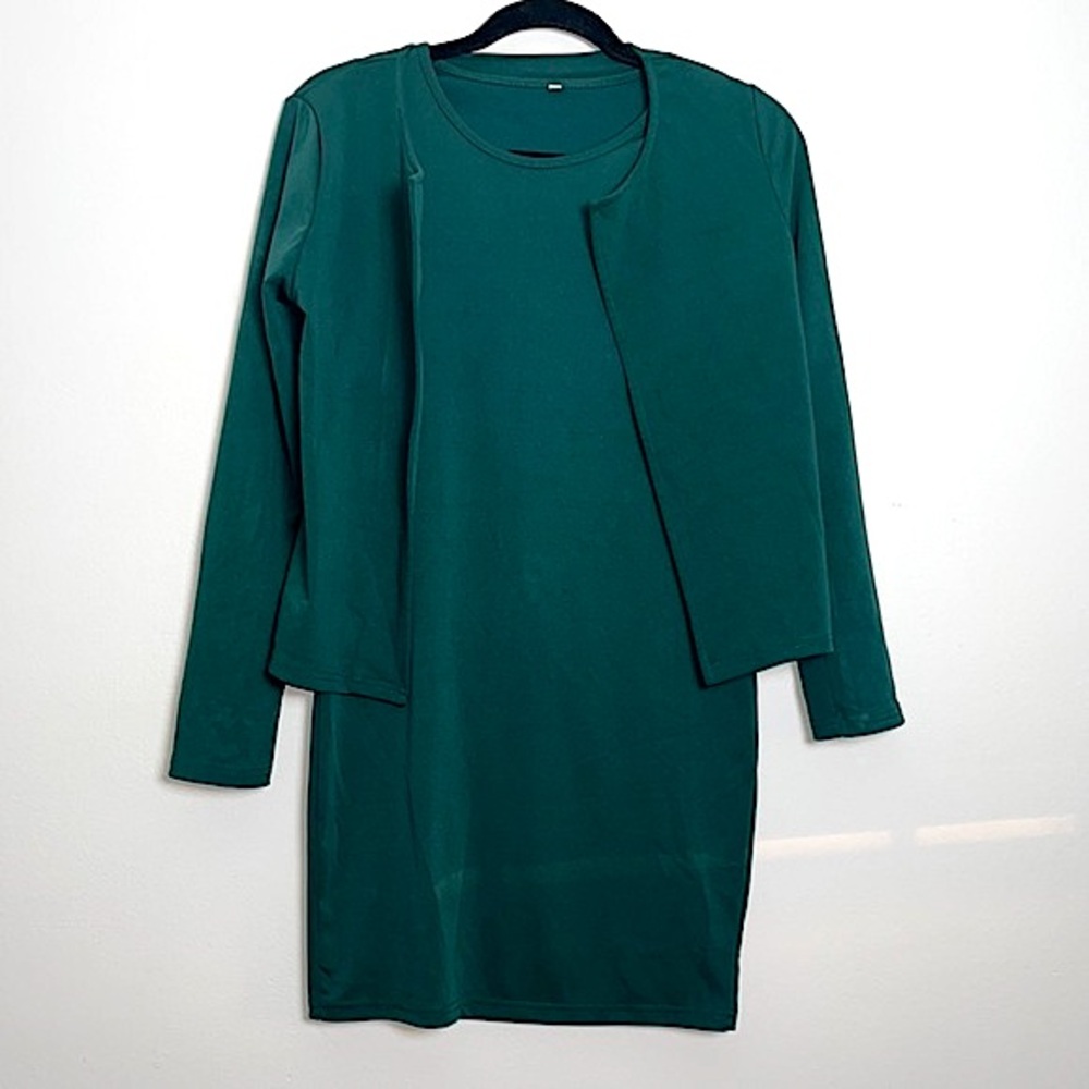 Women’s Forest Green Tank Dress and Jacket Large